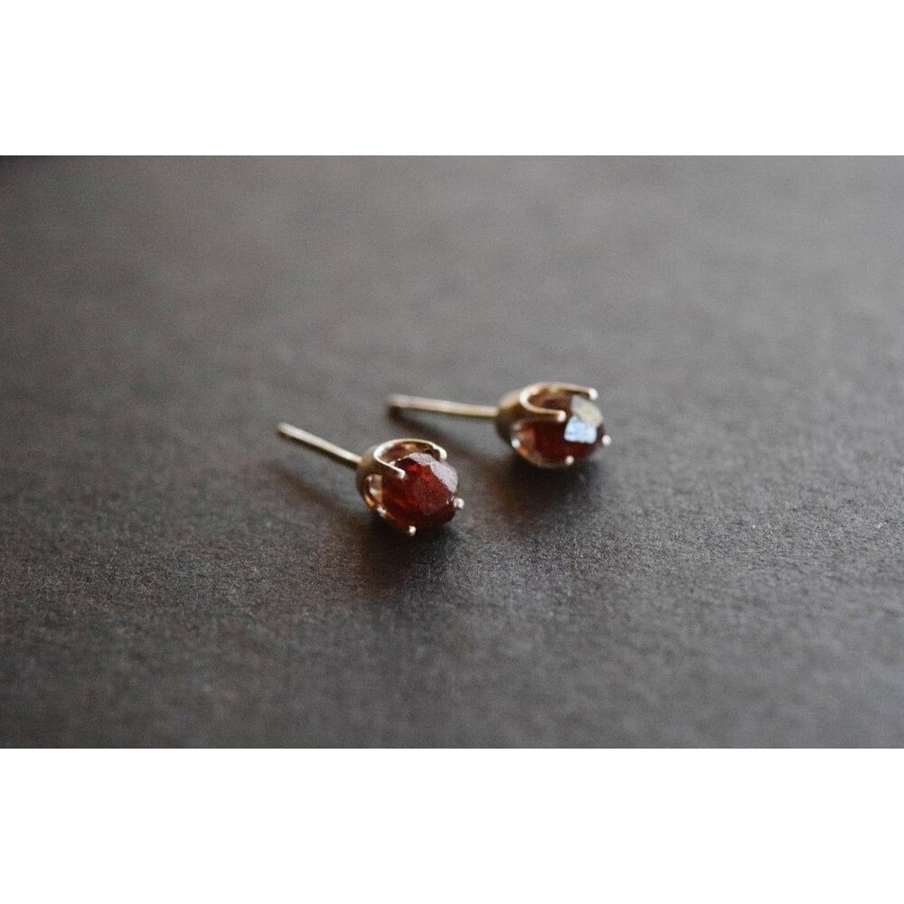 Raw Garnet Stud Earrings Natural Alaskan Garnets